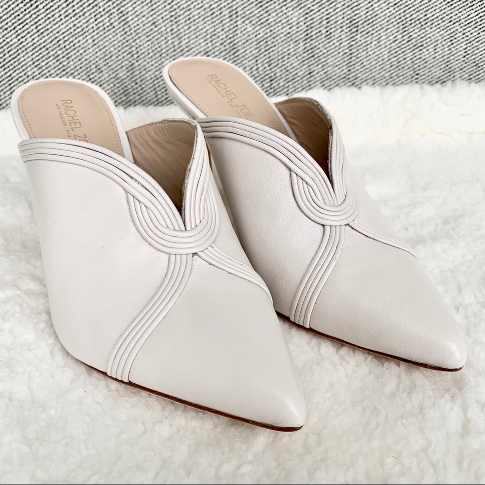 Rachel Zoe Lianne Leather Stiletto Mule White